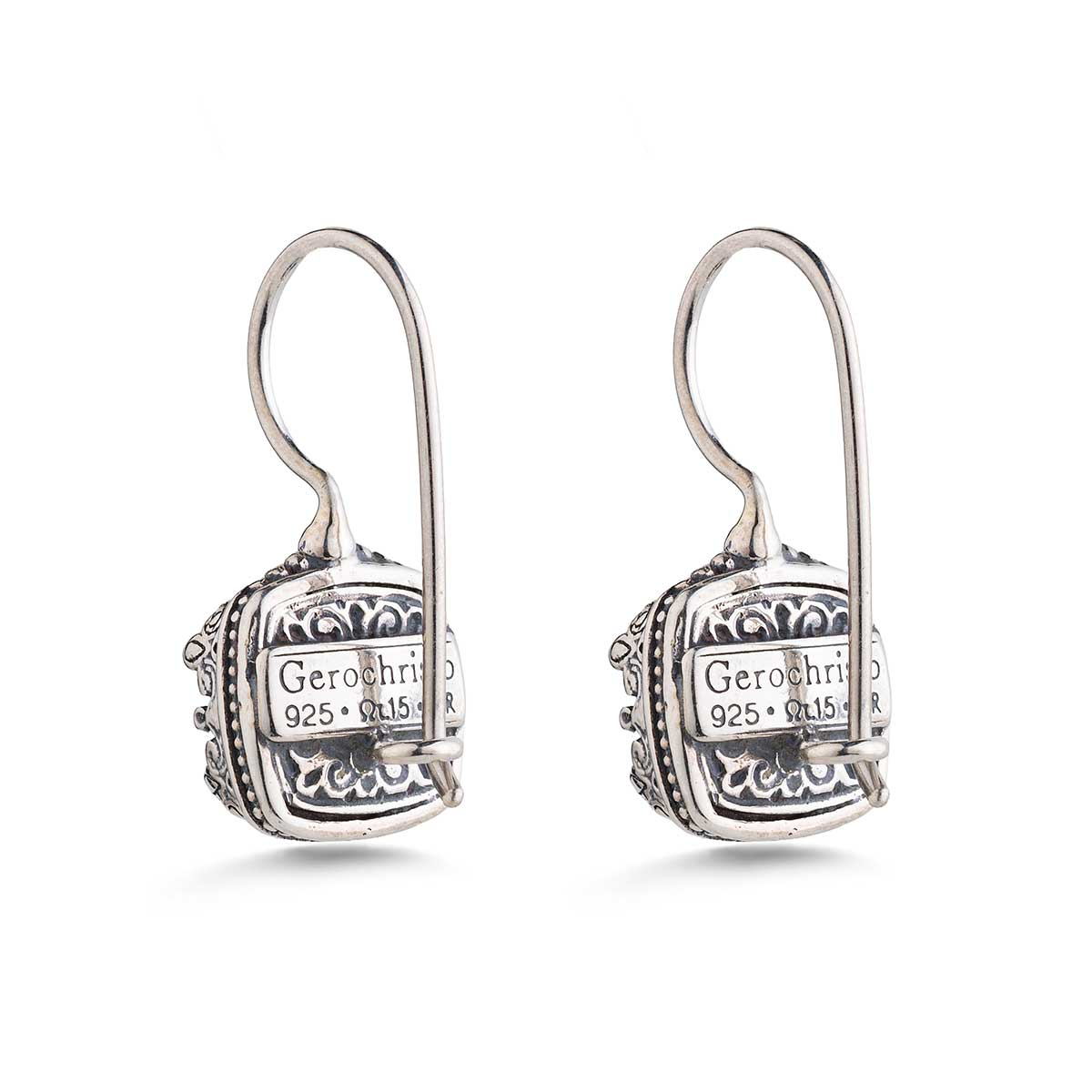 Gerochristo - Aegean Colors Earrings in Sterling Silver & Square Turquoise Copper