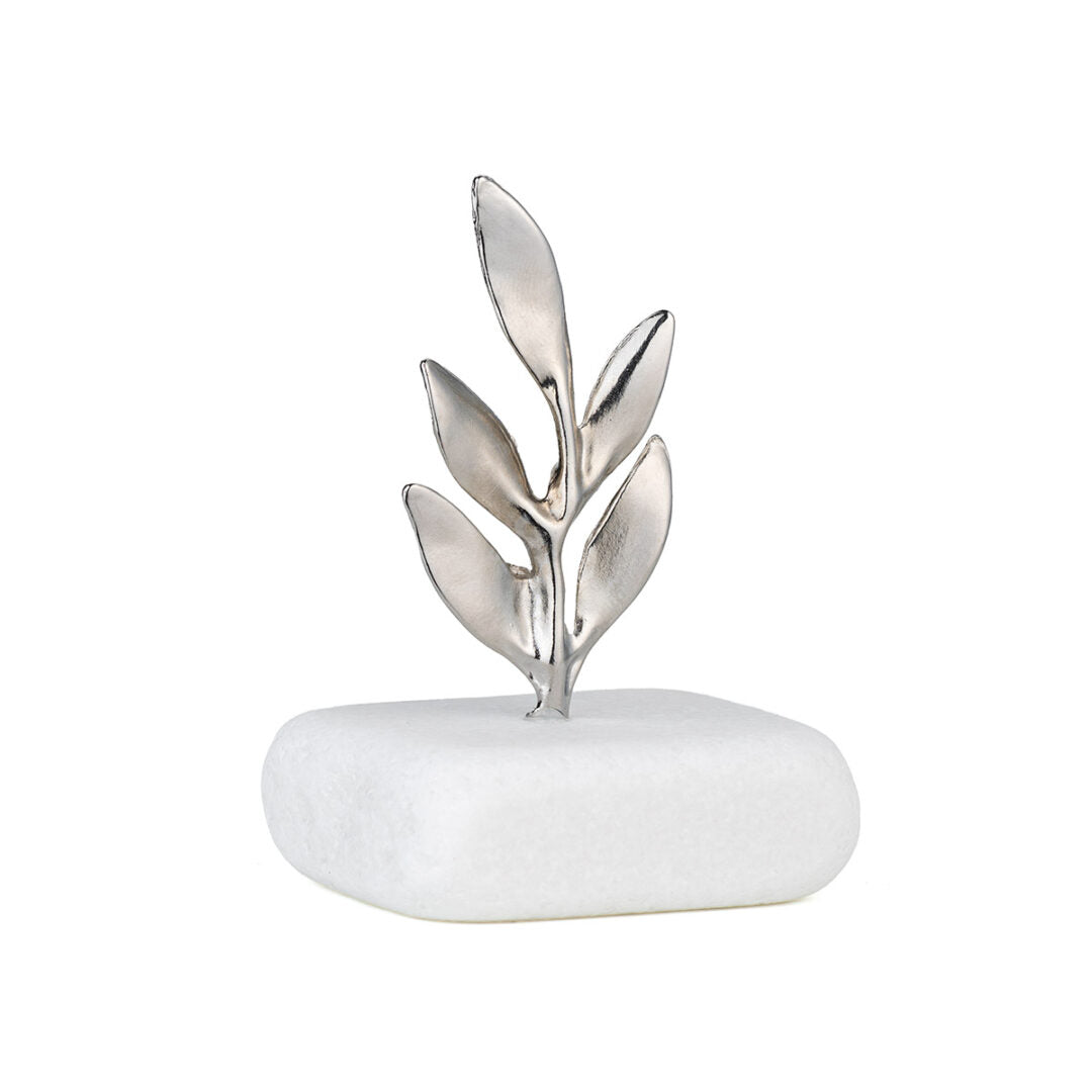 Olive Branch Decorative Sculpture on Thassos Marble