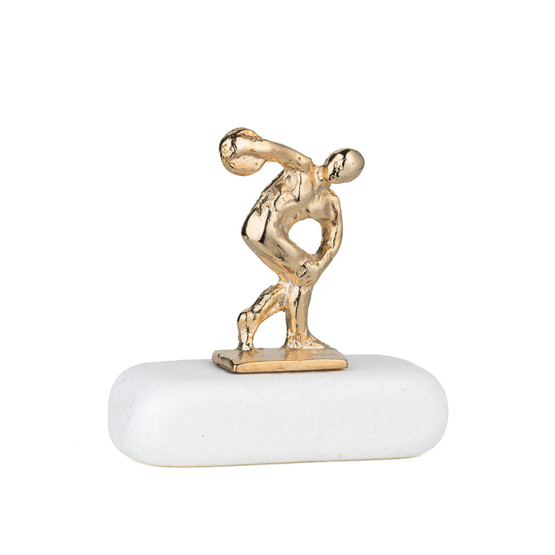 Discobolus Decorative Sculpture on Thassos Marble