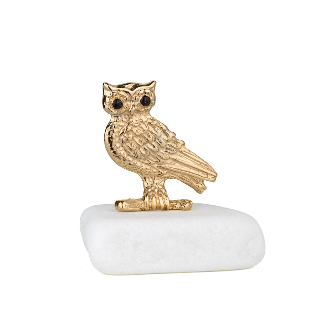 Owl Decorative Sculpture on Thassos Marble