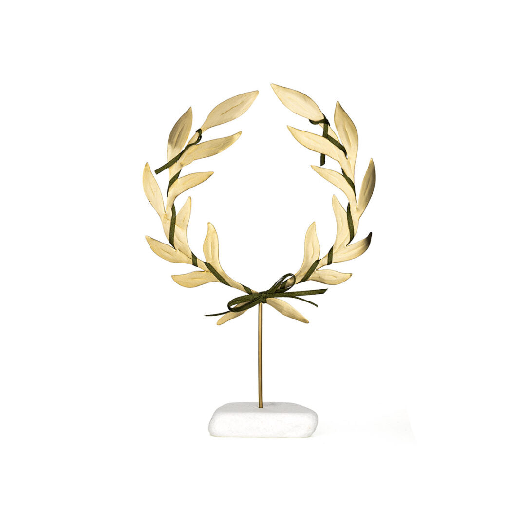 Olive Wreath Stand Decoration on Thassos Marble Stone