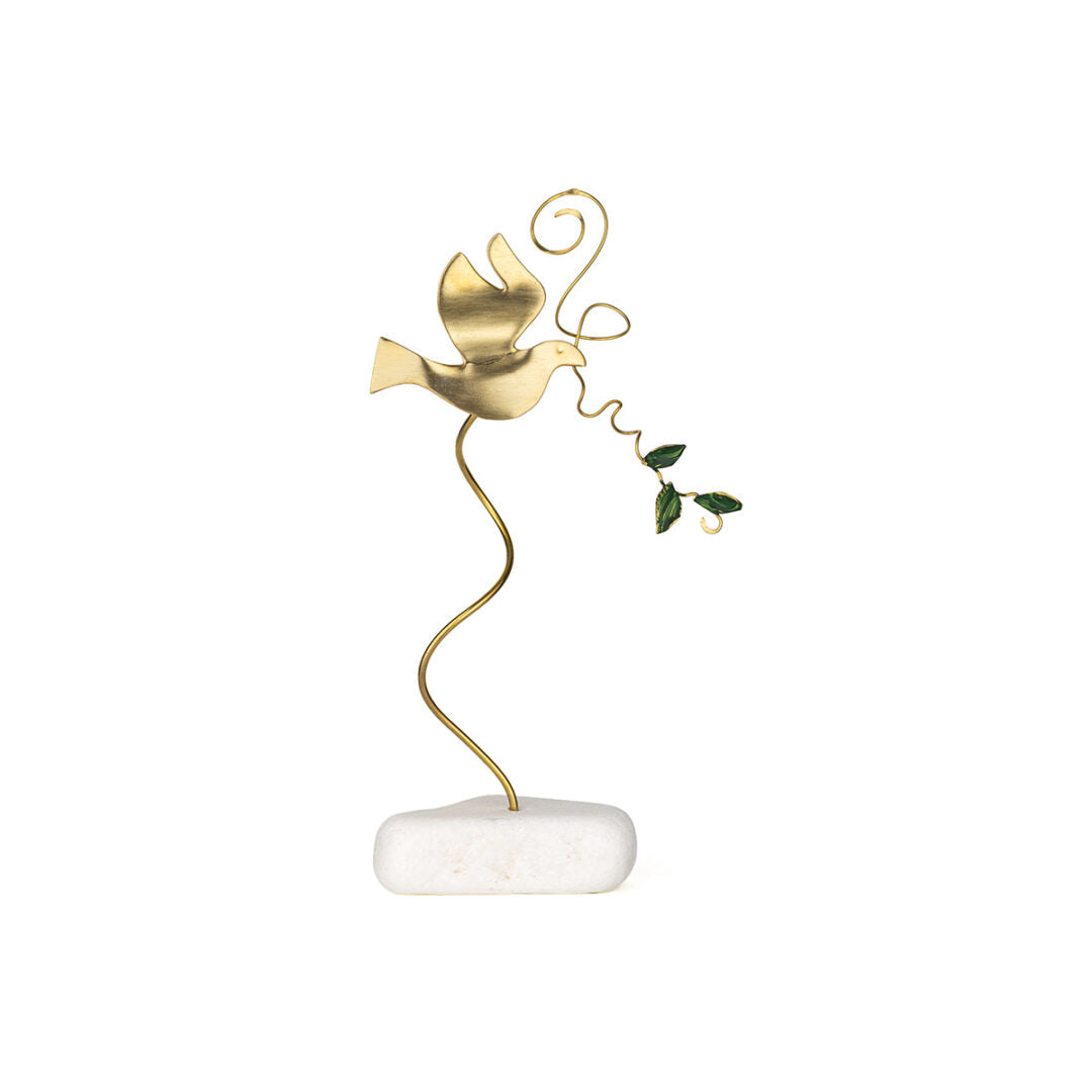Dove Stand Decoration on Thassos Marble Stone