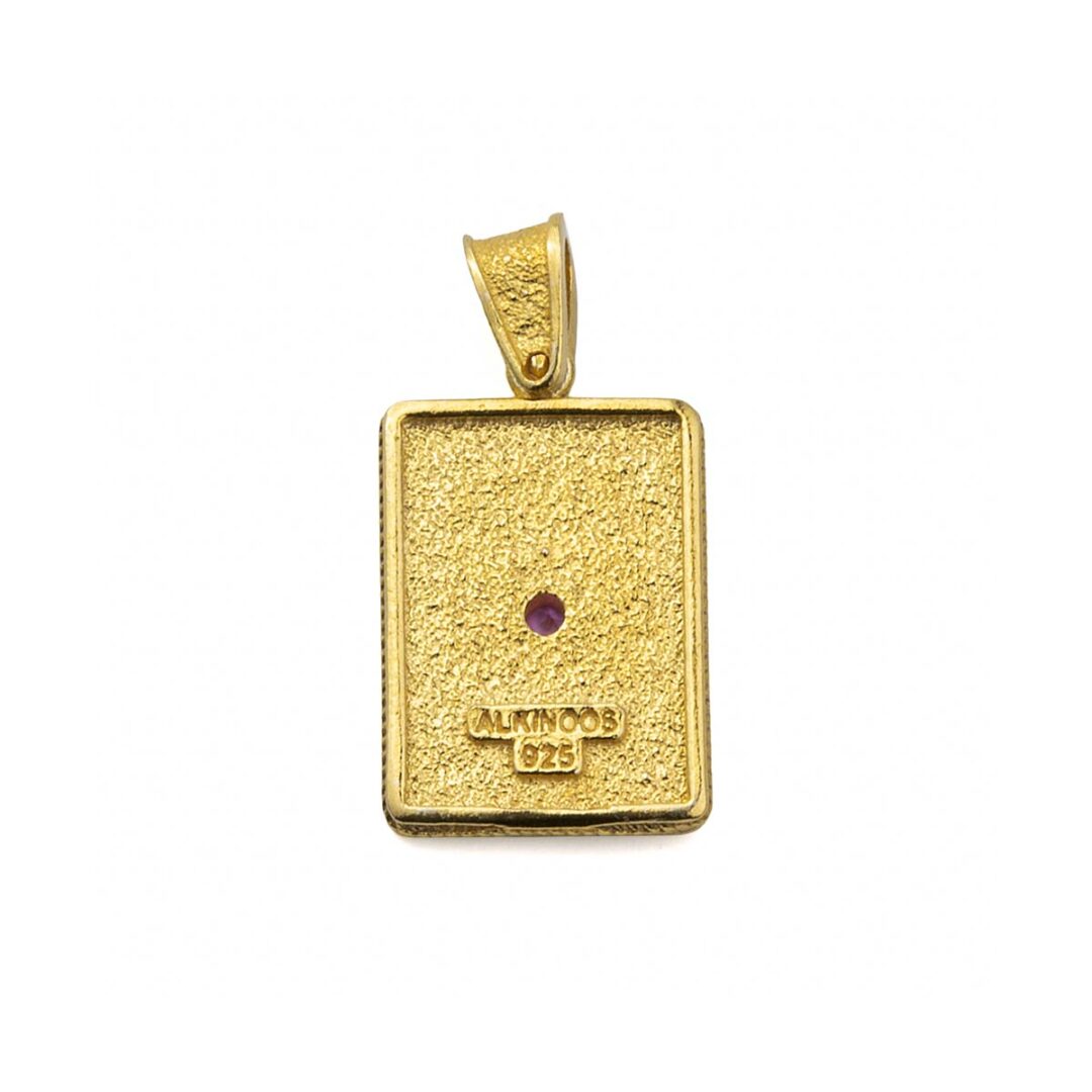 Byzantine Style Flower Pendant with Zircon Stone