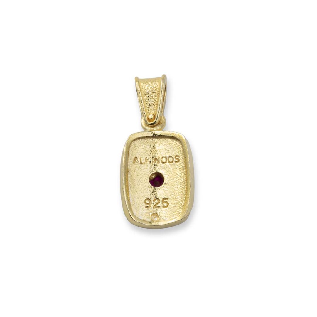 Byzantine Pendant with Red Zircon Stone