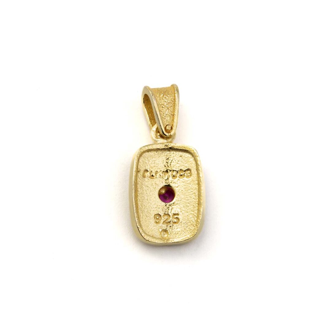 Byzantine Rectangle Pendant with Zircon