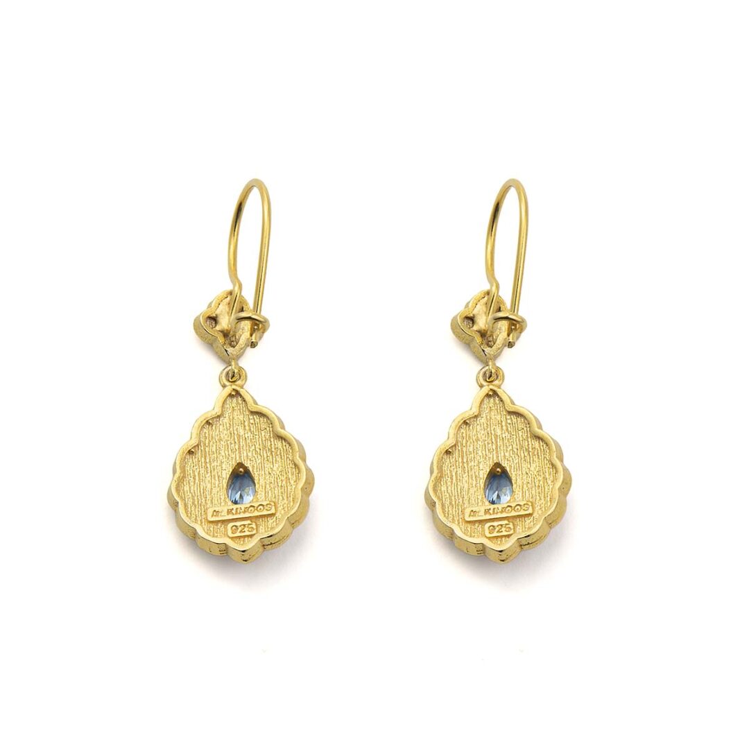 Byzantine Dangle Earrings with Blue Zircon