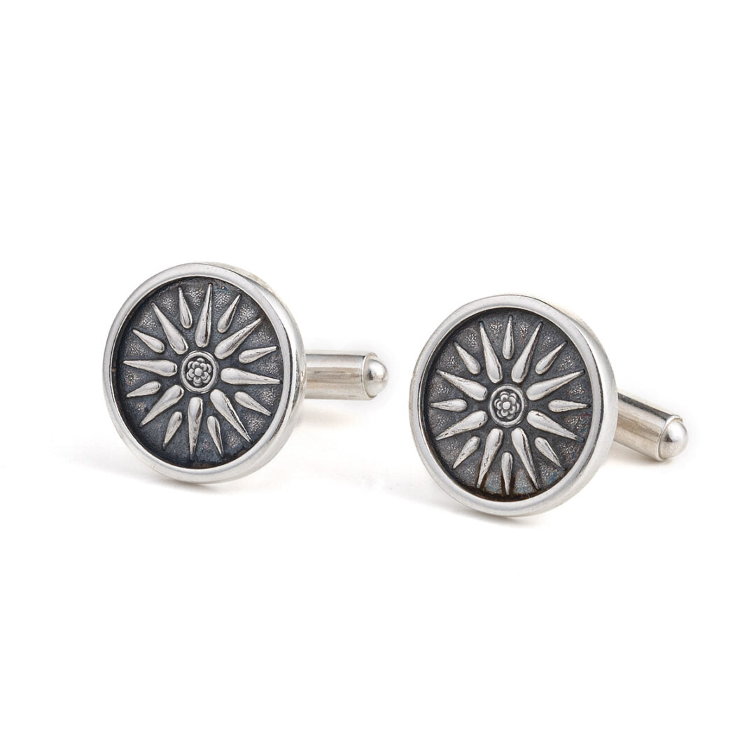 Vergina Cufflinks - 925 Sterling Silver and Gold Plated
