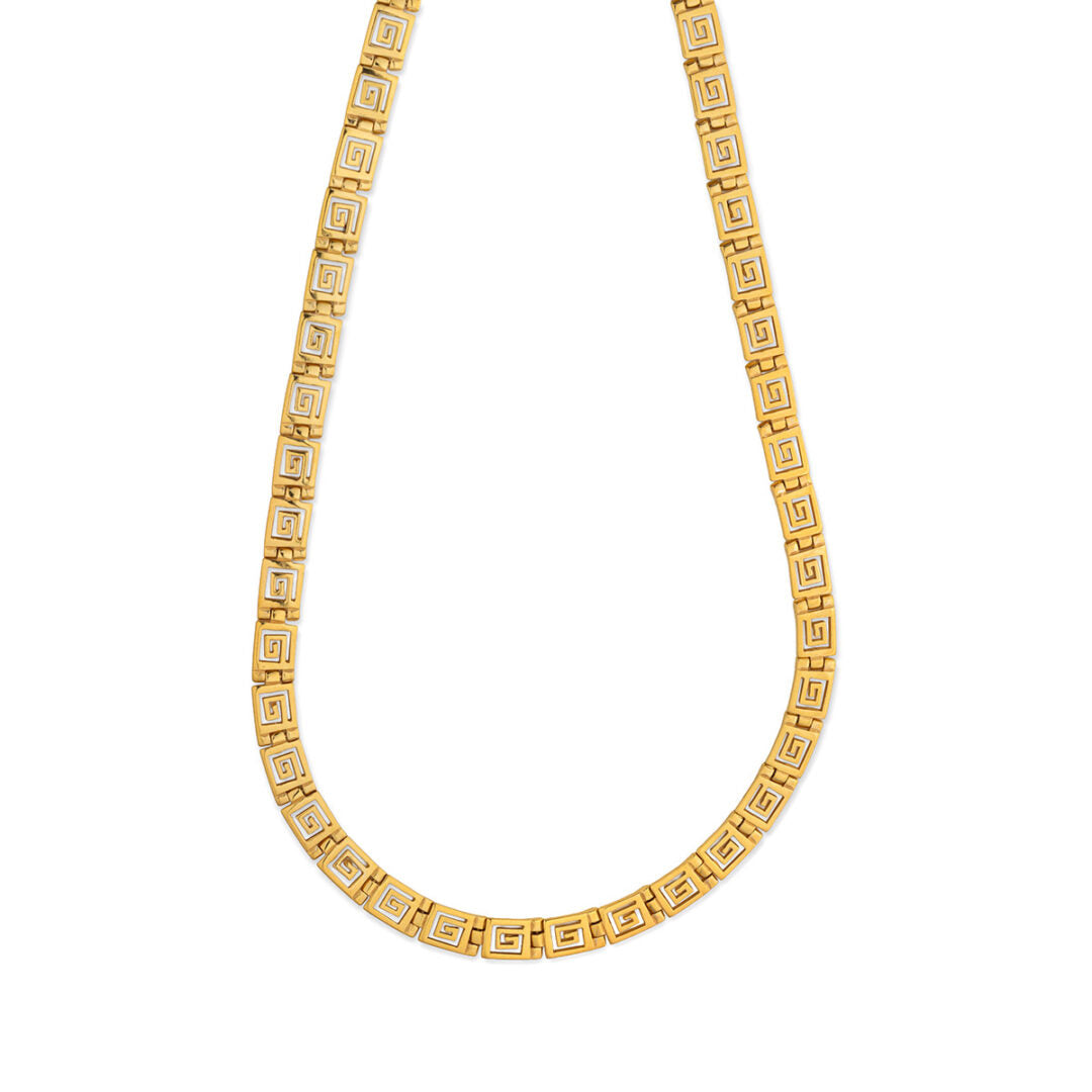 Eternity Greek Key Necklace in Sterling Silver