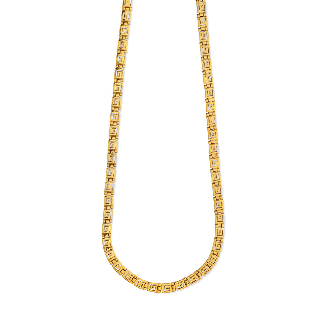 Eternity Greek Key Necklace in Sterling Silver