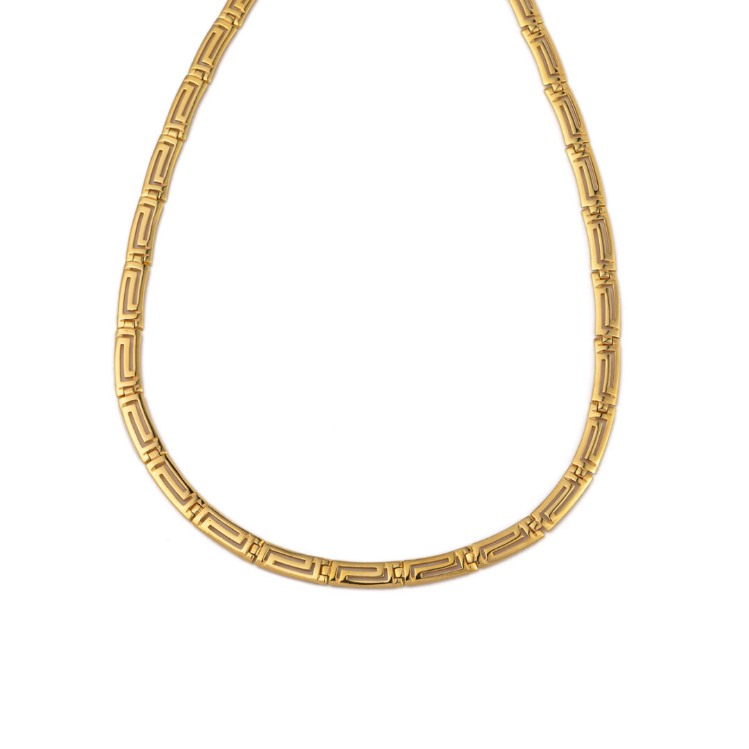 Greek Key Meander Necklace - 925 Sterling Silver
