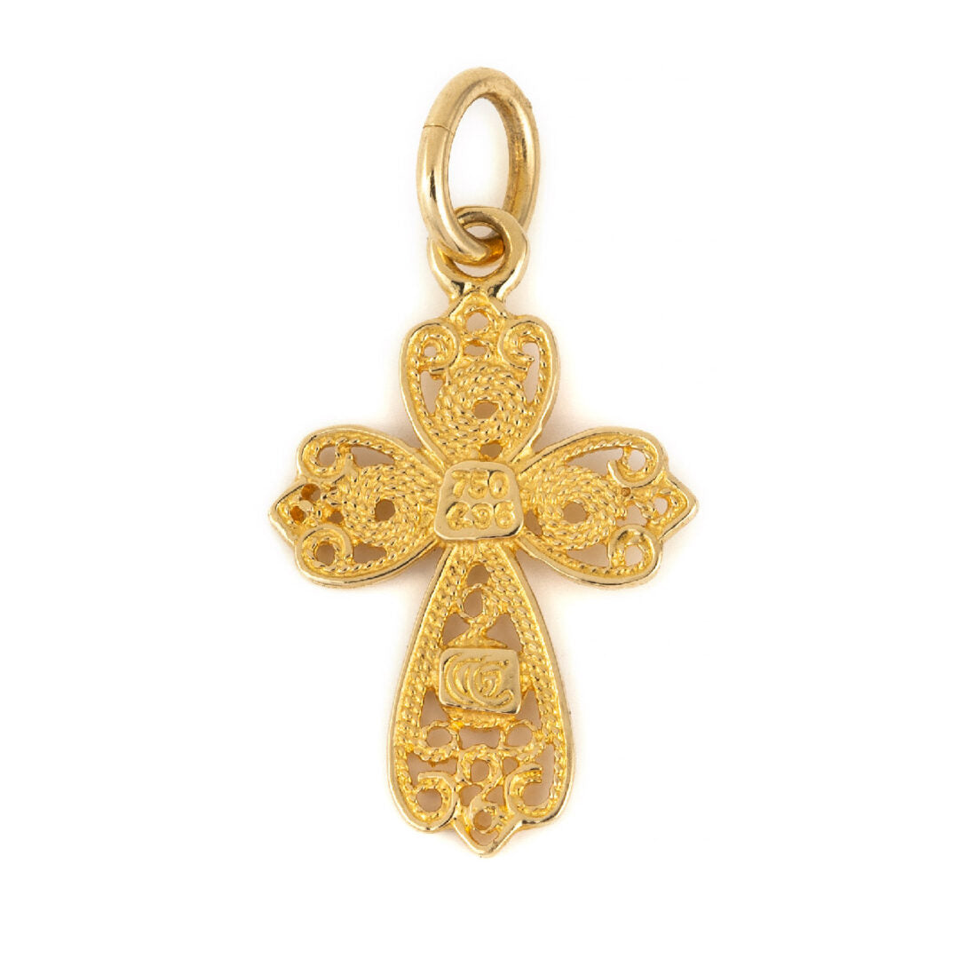 18K Gold Byzantine Filigree Cross Ariadne