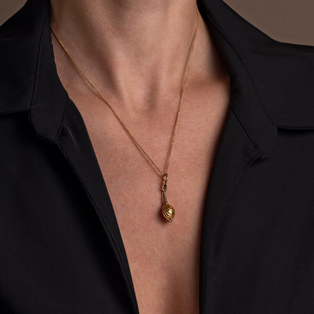 14k Yellow Gold Greek Bouzouki Charm Pendant