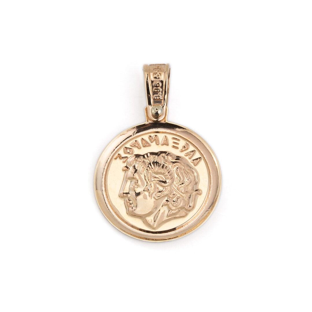 Alexander the Great 14K Gold Coin Pendant
