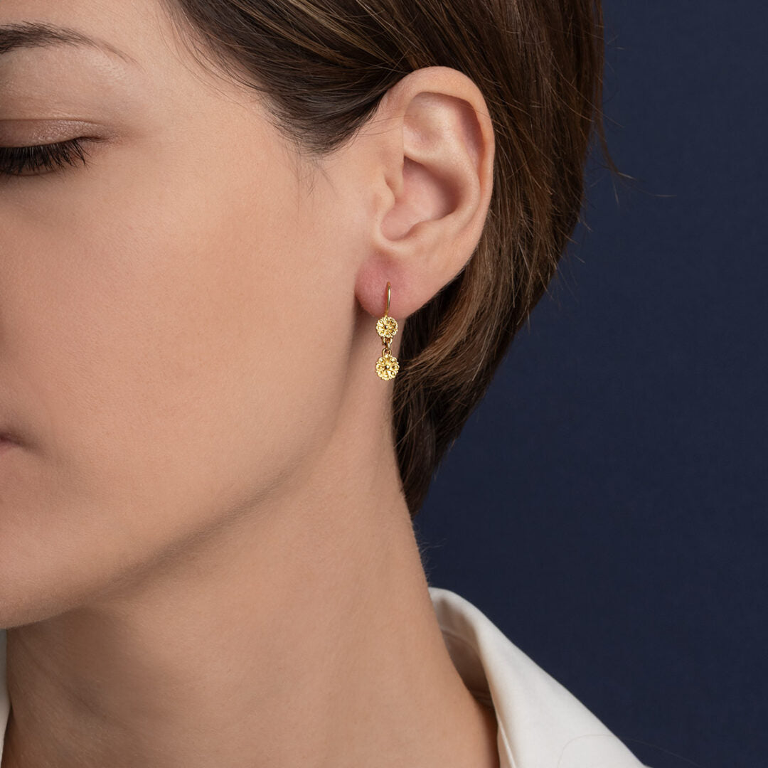 18K Gold Byzantine Rosette Earrings