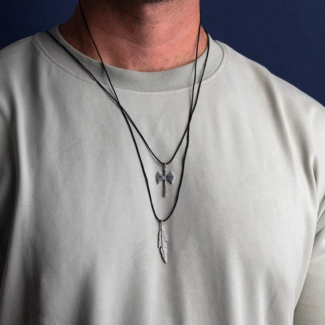 Axe Cord Necklace - 925 Sterling Silver