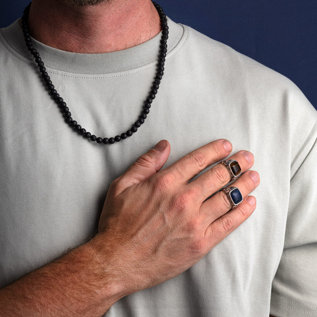 Men’s Silver Lava Necklace