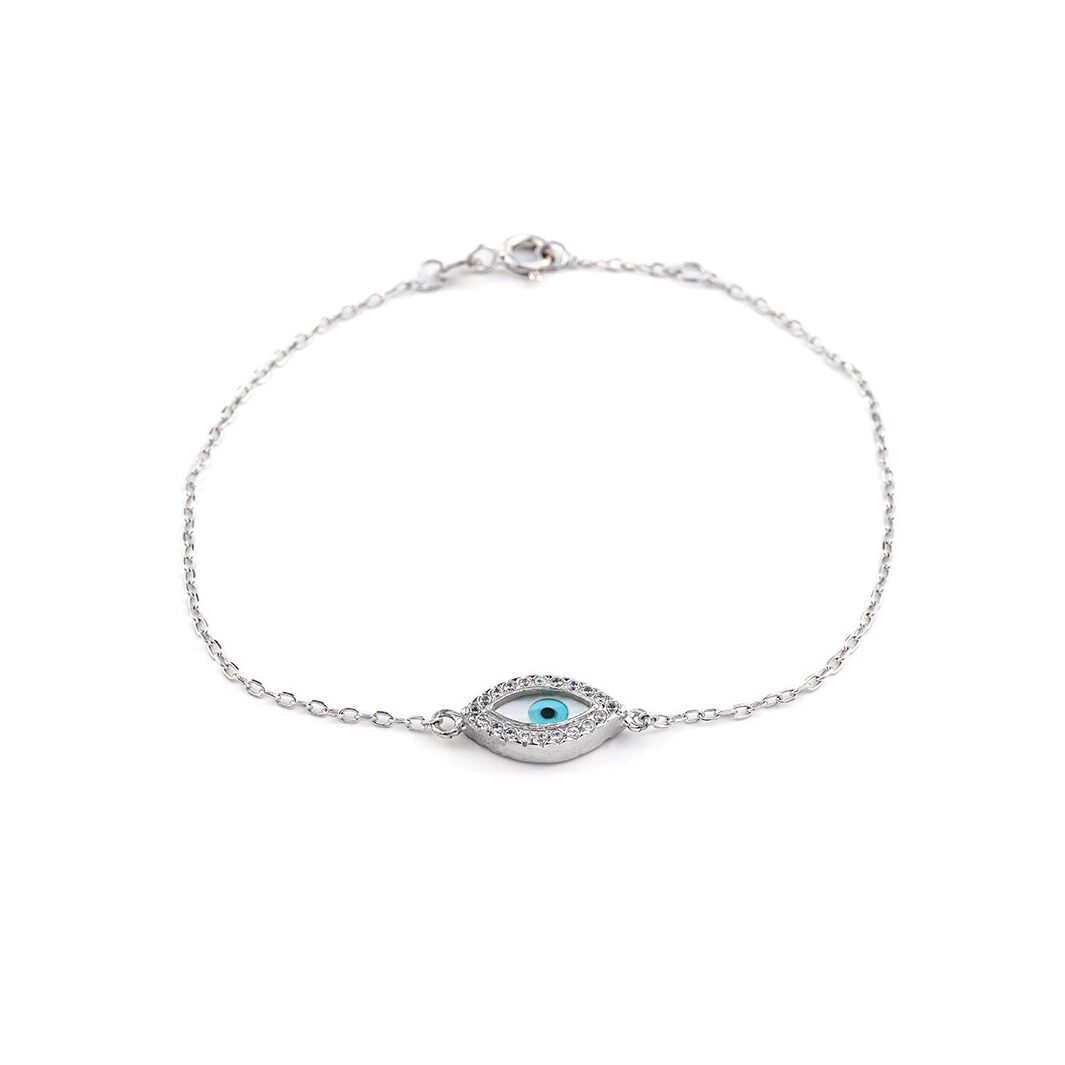 14K Gold Εye bracelet with zircons