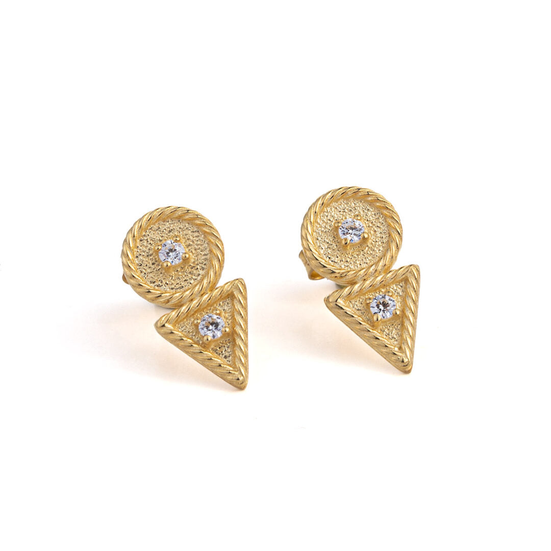 Zircon Earrings - 9K Gold