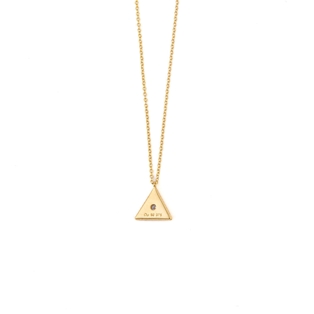 Triangle Zircon Necklace - 9K Gold