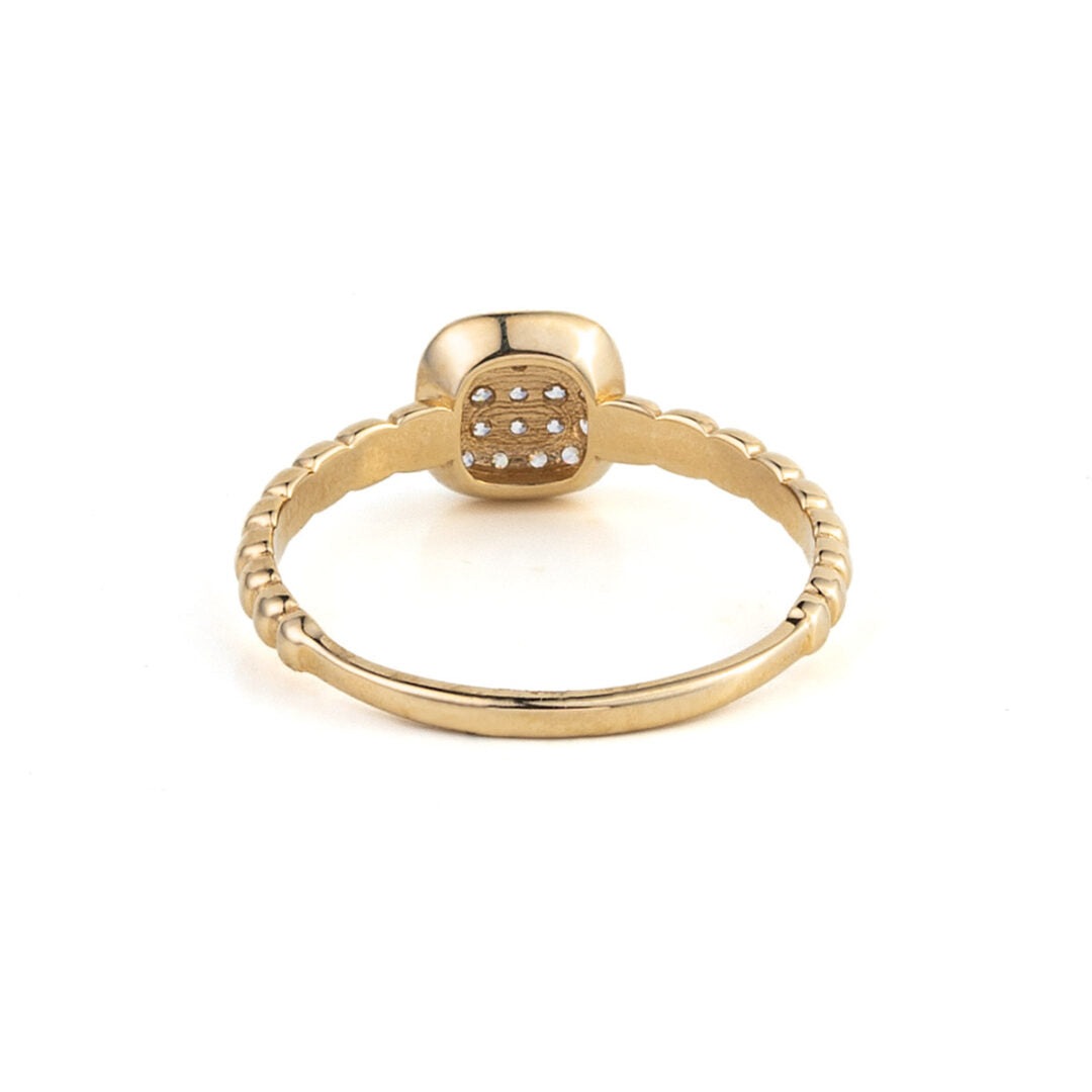 14K Yellow Gold Ring with Zircon