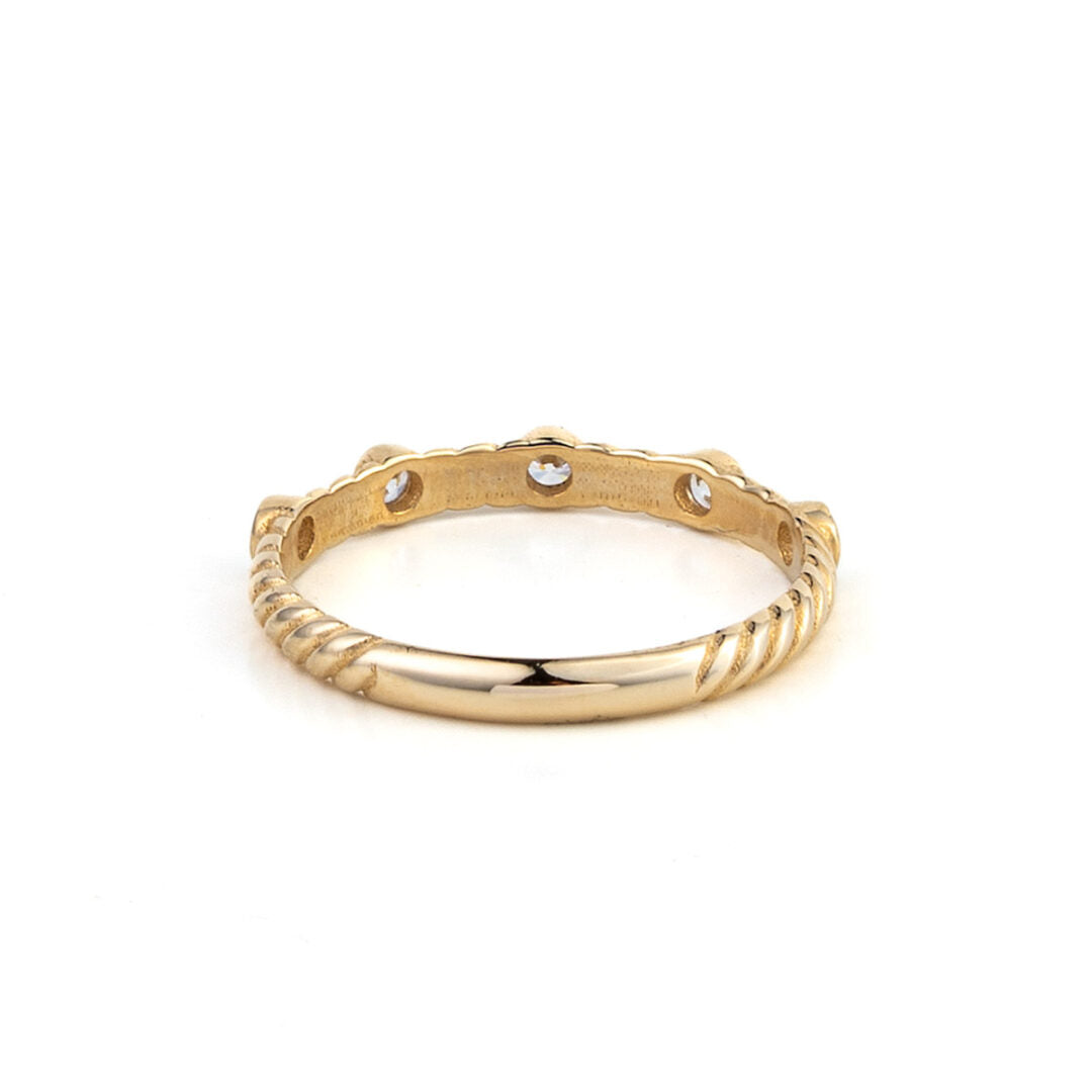 Cubic Zirconia Ring - 14K Yellow Gold
