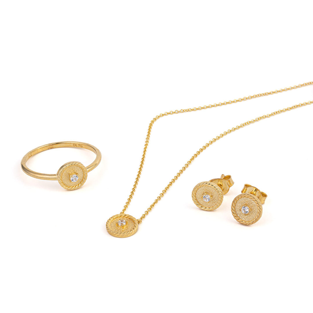 Zircon Gold Ring - 9K