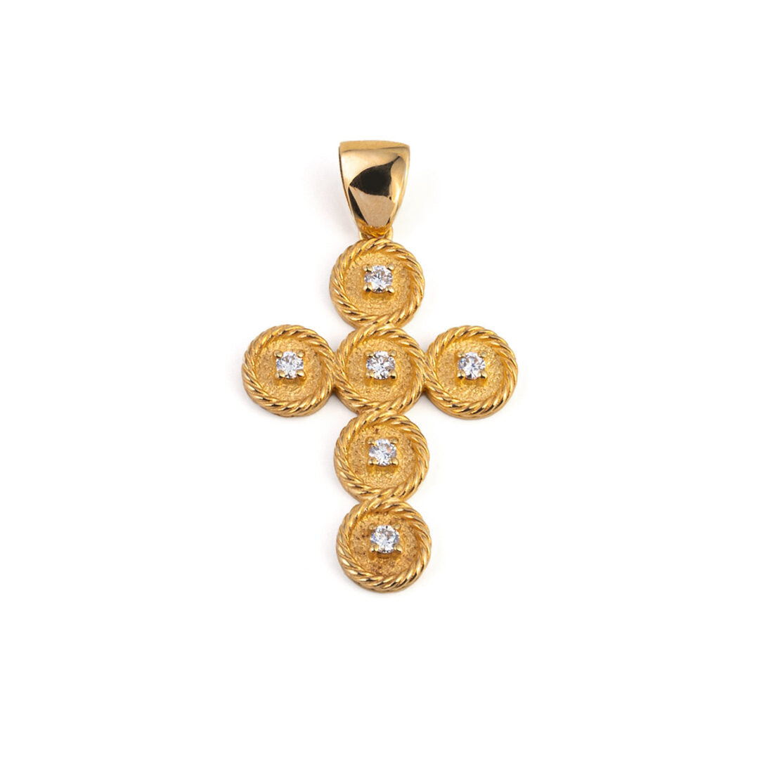 14K Gold Cross with Diamonds