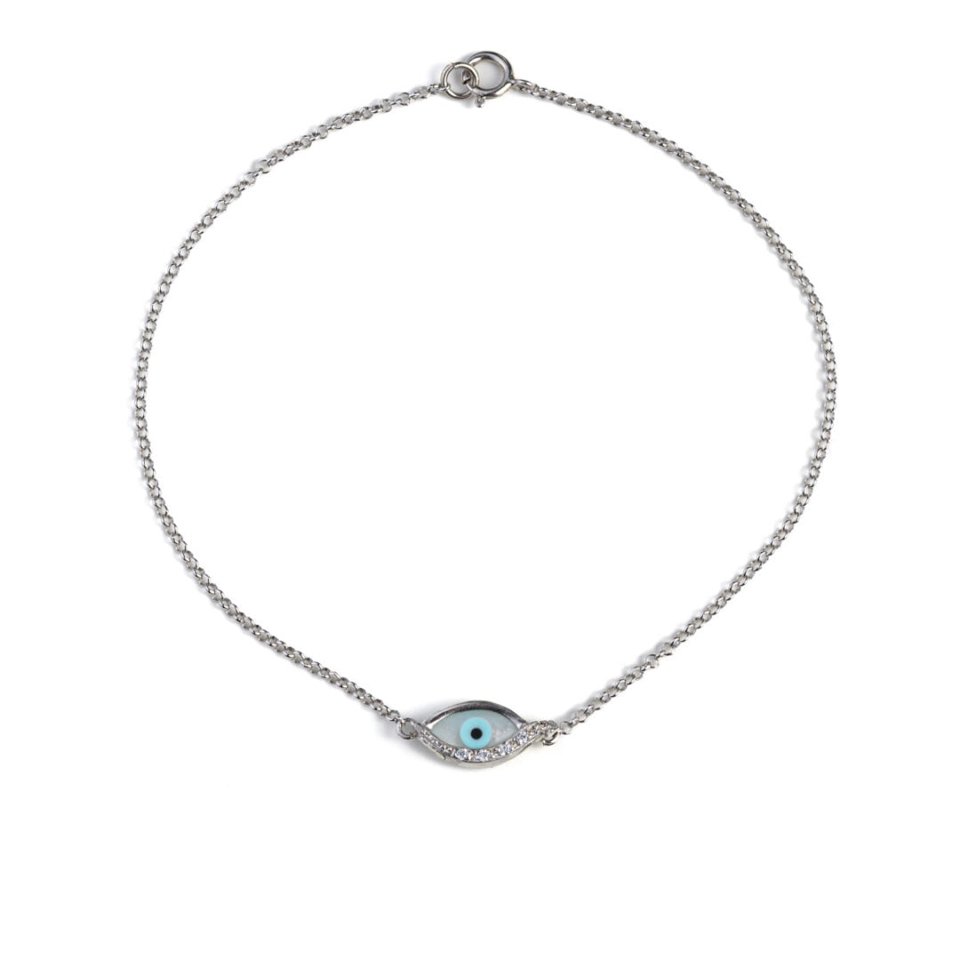 Zirconia Evil Eye Bracelet – Sterling Silver 925