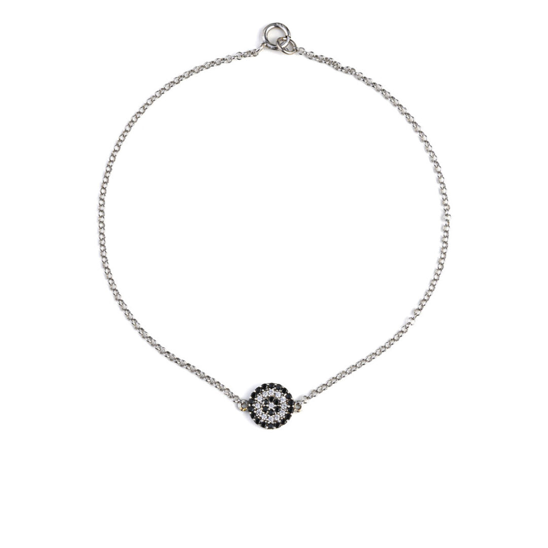Round Evil Eye Bracelet – Sterling Silver 925