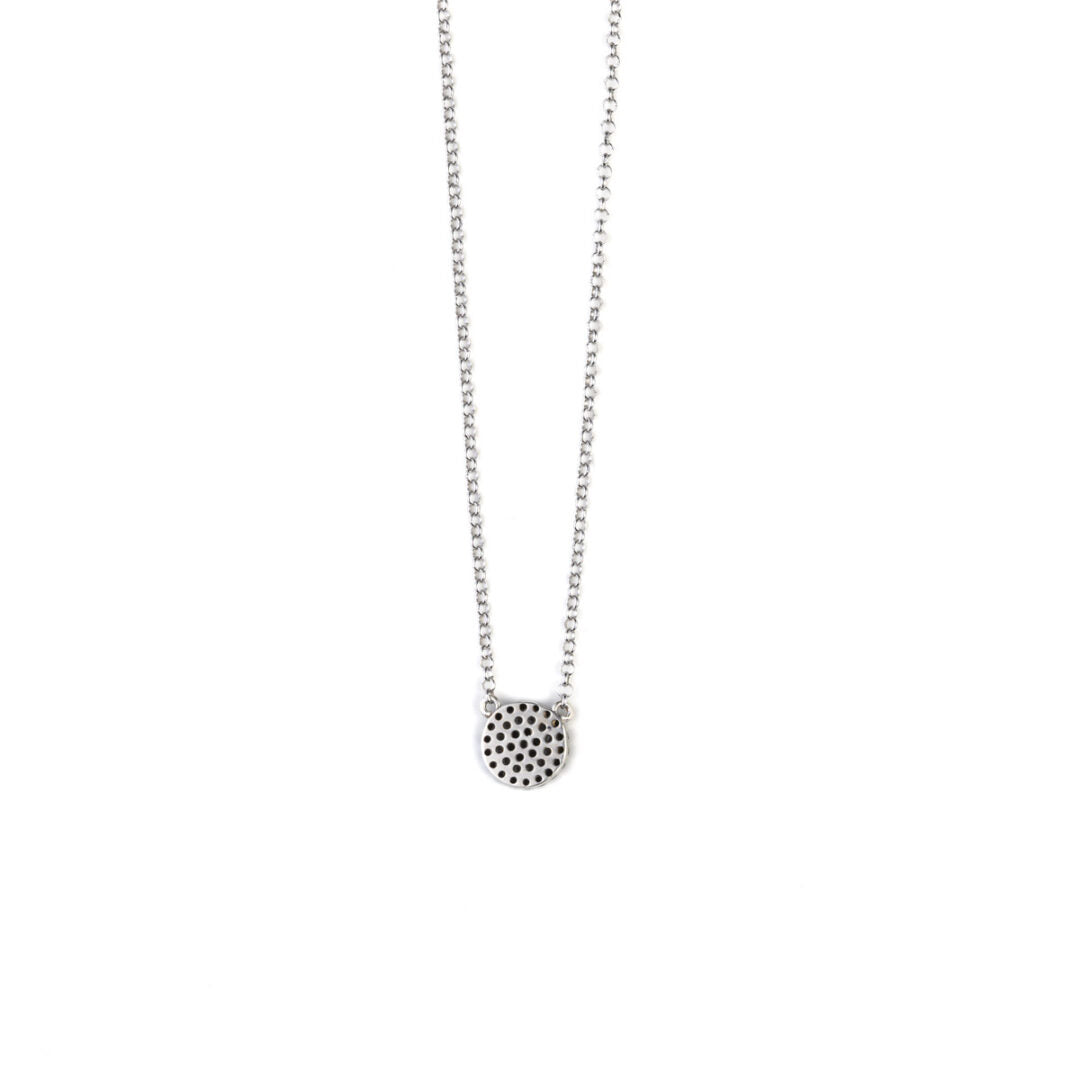 Round Evil Eye Necklace - Sterling Silver 925 — Blue