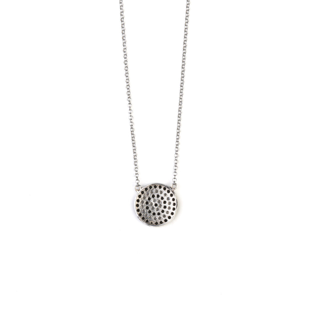Round Evil Eye Necklace - Sterling Silver 925 and Zircon