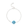 Greek Key Bracelet with Ocean Blue Details in Stainless Steel — Silver