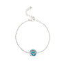 Spiral Bracelet with Ocean Blue Details in Stainless Steel — Silver