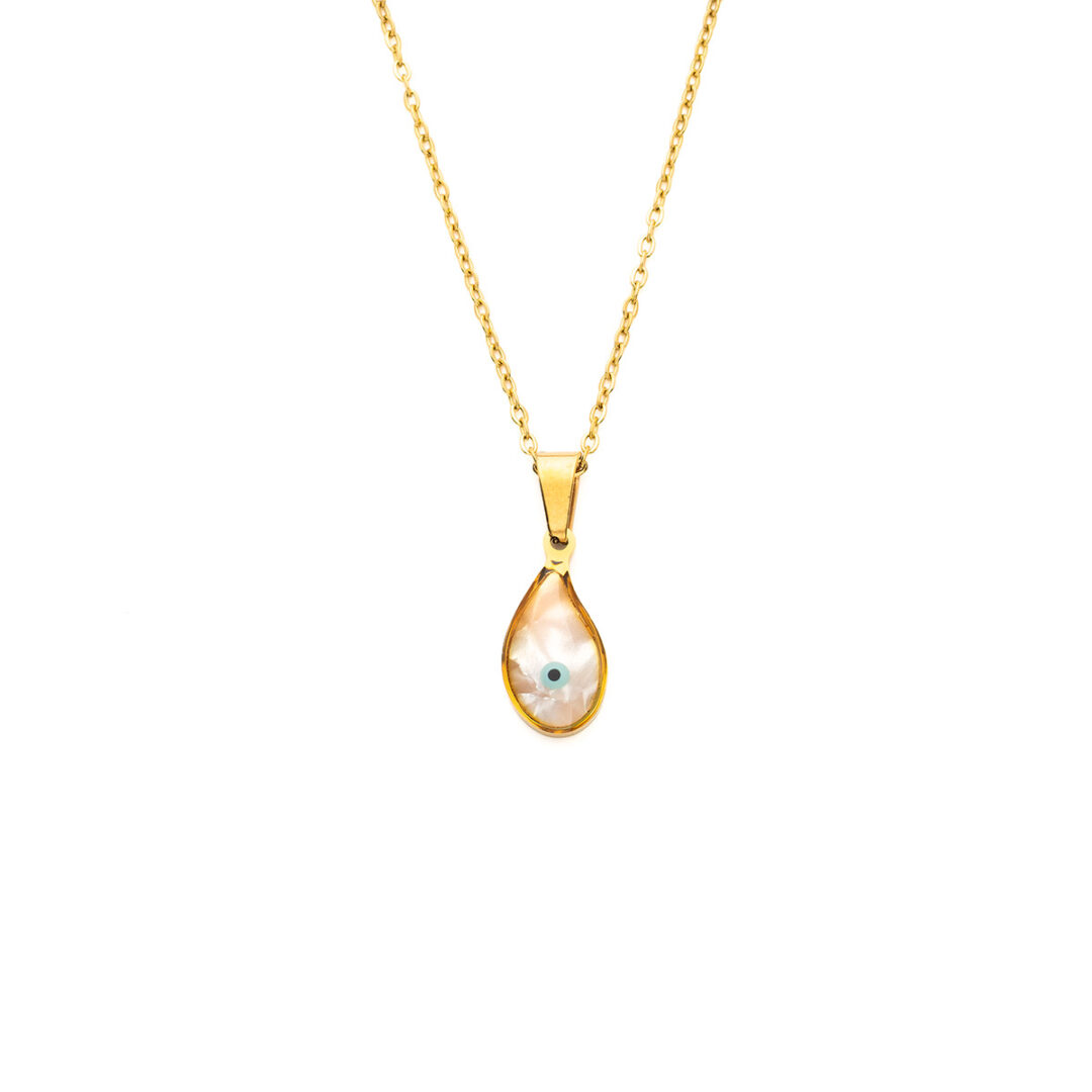Evil Eye Good Luck Necklace in Stainless Steel