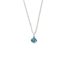 Meander Necklace with Ocean Blue Details in Stainless Steel — Silver