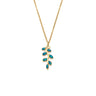 Olive Necklace with Ocean Blue Details in Stainless Steel — Gold