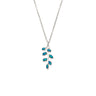 Olive Necklace with Ocean Blue Details in Stainless Steel — Silver