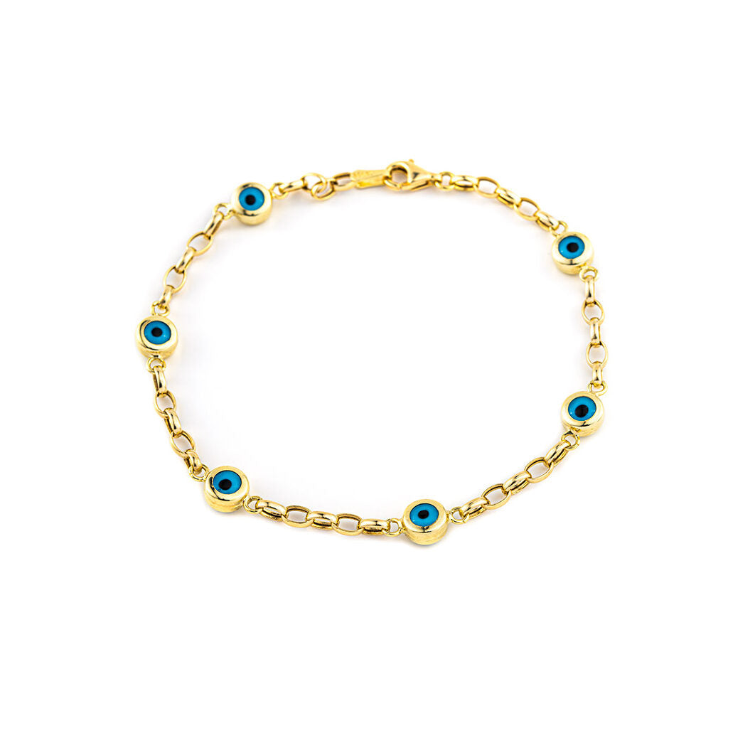 Eyes Bracelet - 14K Yellow Gold