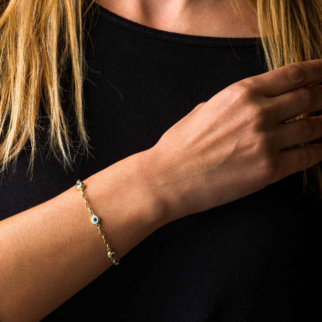 Eyes Bracelet - 14K Yellow Gold