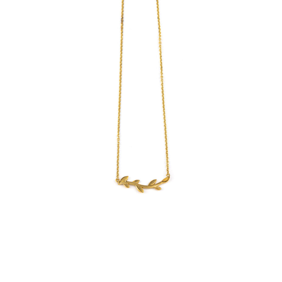 Leaf Necklace - 14k Yellow Gold