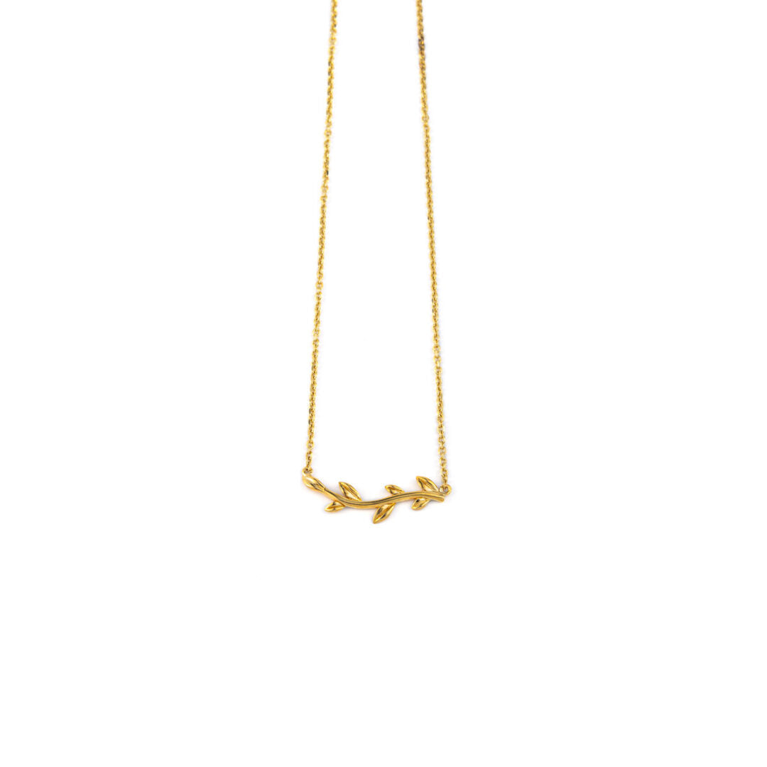 Leaf Necklace - 18k Yellow Gold