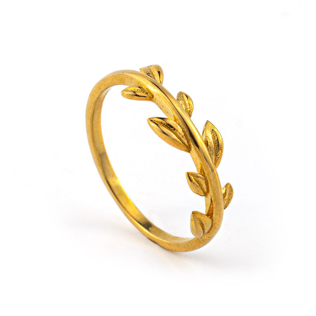 Leaf Ring - 18K Solid Yellow Gold
