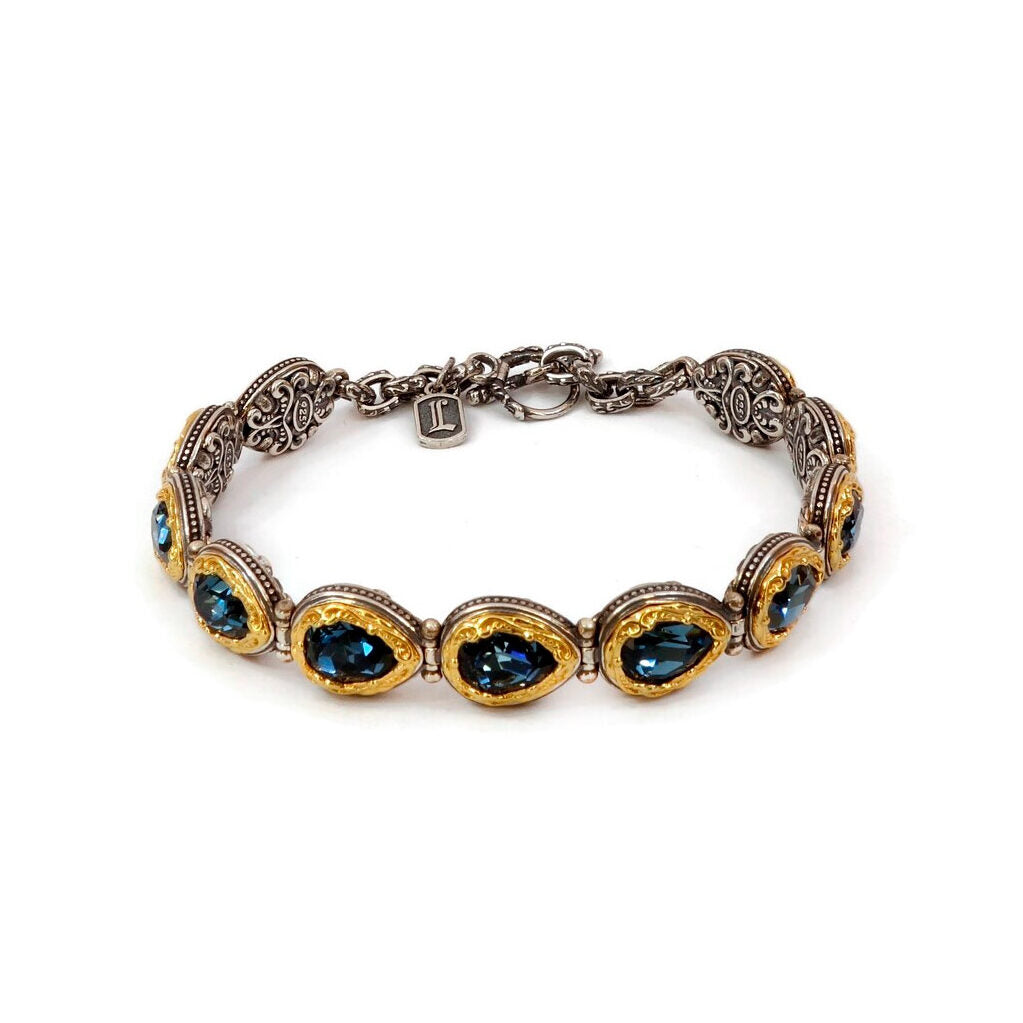 Byzantine Bracelet with London Blue Topaz Crystal