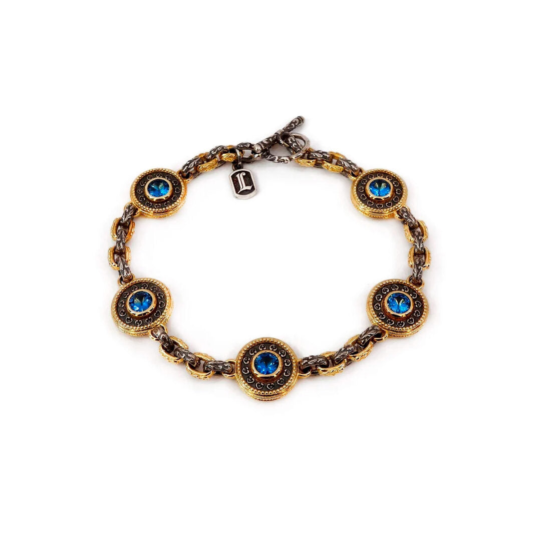 Byzantine Bracelet with Aquamarine Zircon