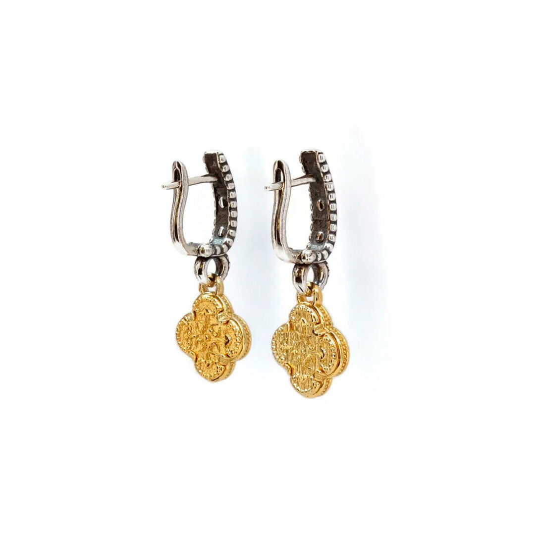 Byzantine Dangle Earrings with Amethyst Zircon