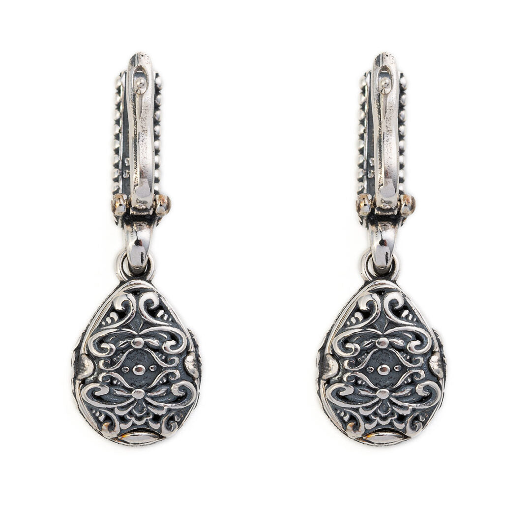 Byzantine Aquamarine Crystal Dangle Earrings