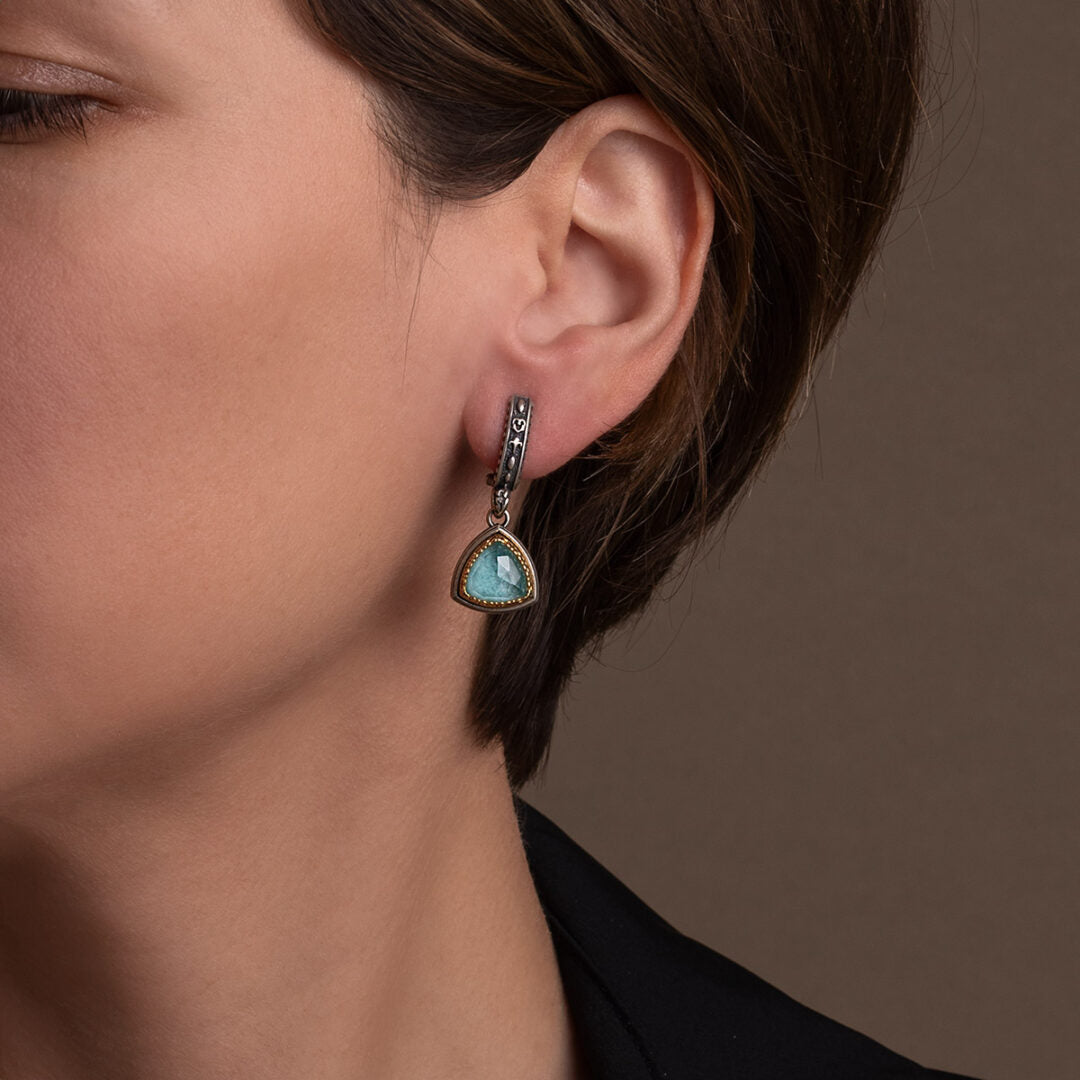 Byzantine Earrings with Amazonite Doublet Stone