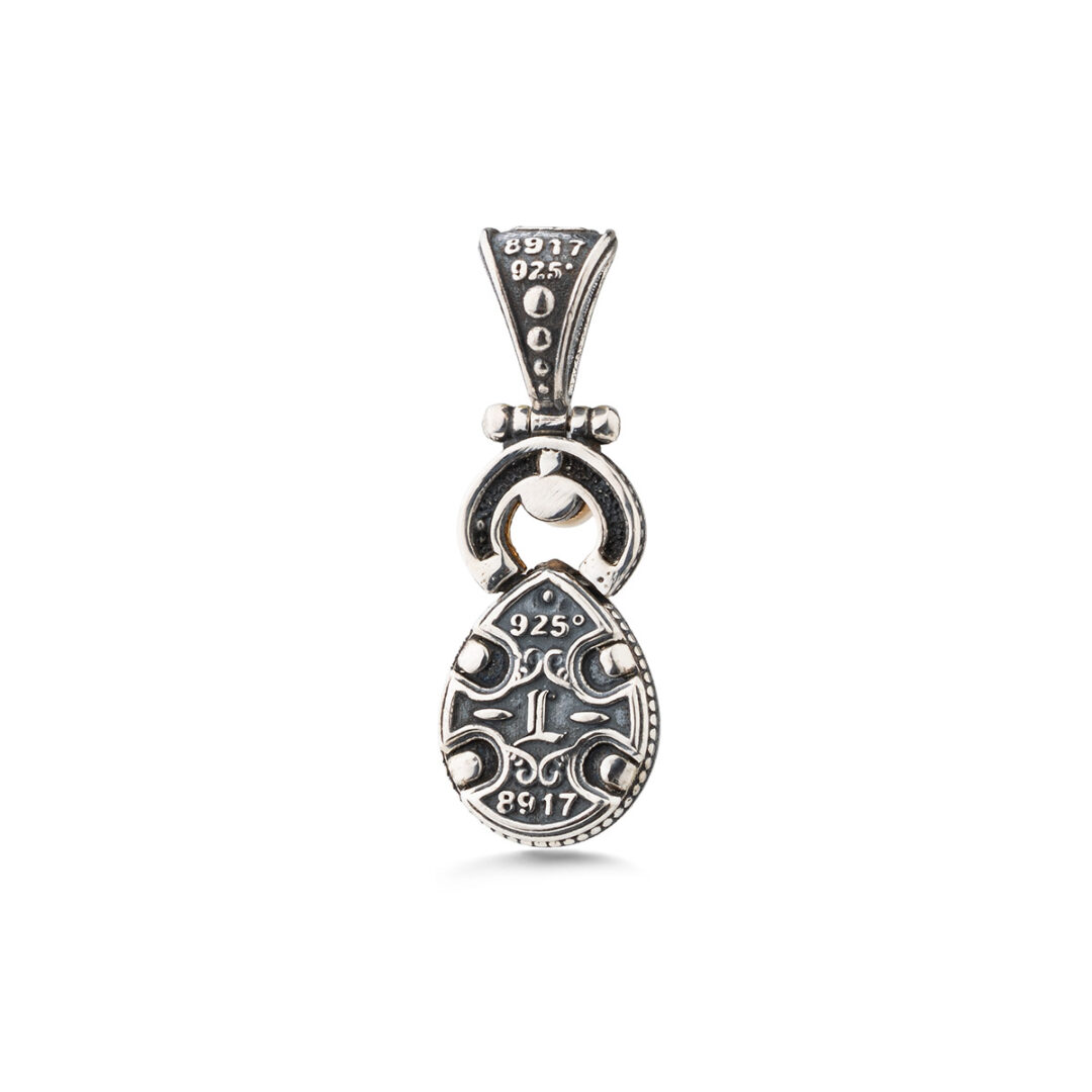 Doublet Apatite and Pearl Pendant in 925 Sterling Silver and Gold Plated