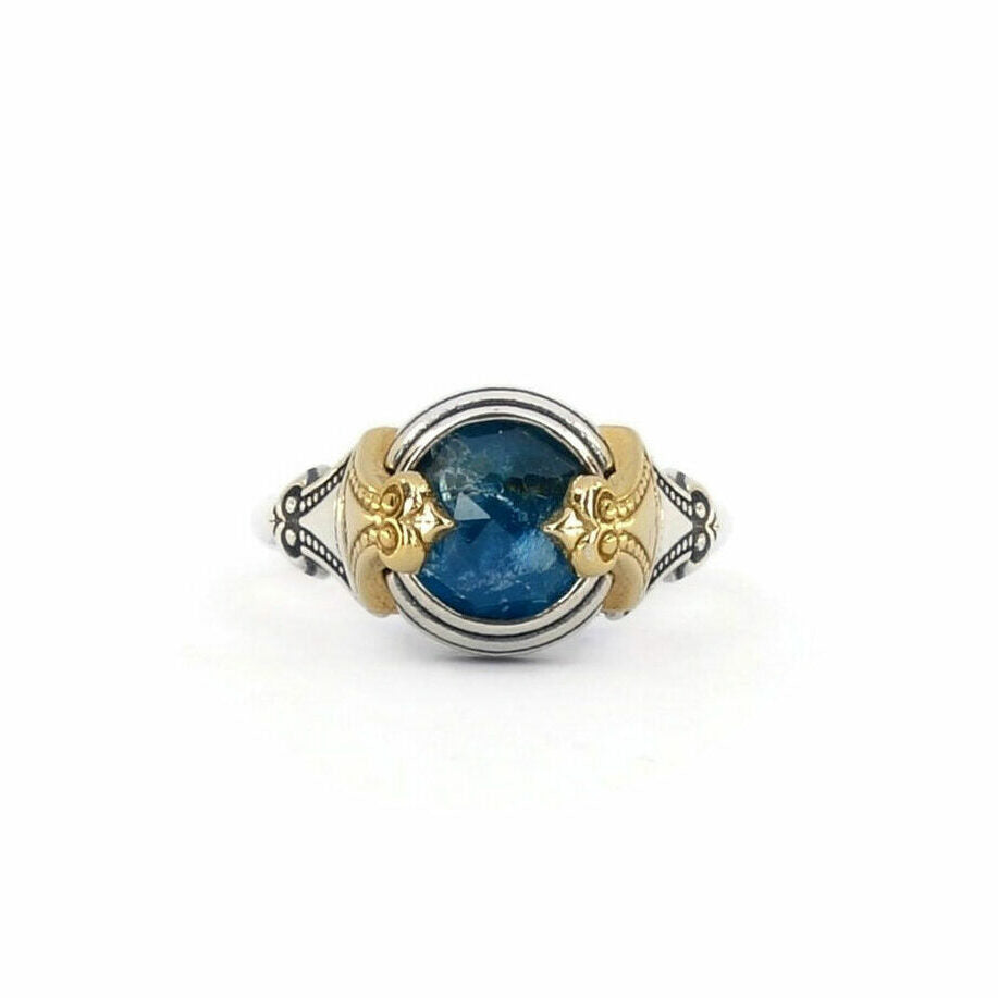 Byzantine Ring with Apatite Doublet Gemstone