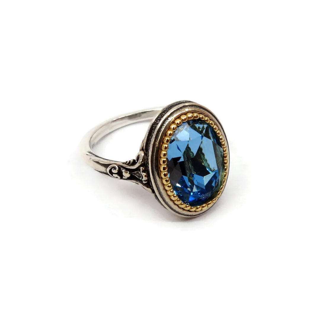 Byzantine Ring with Aquamarine Crystal Stone